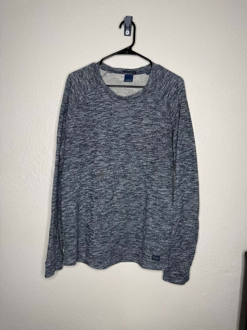 Scotch & Soda Amsterdam Couture Blue Space Dye Long Sleeve Crew Neck